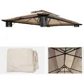 Mendler Ersatzbezug für Dach Pergola Pavillon Mira 4,5x3,5m creme