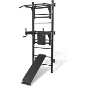 Syfax Multifunktionaler Fitness-Kraftturm zur Wandmontage Schwarz