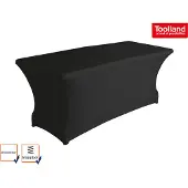 Toolland Robuster Klapptisch Kunststoff 180x70cm mit Stretch Husse - schwarz Gartentische