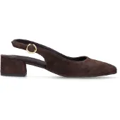 No Stress Braune Slingbackpumps aus Veloursleder | Größe 40