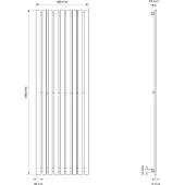 LuxeBath Stella Design Paneelheizkörper Mittelanschluss 480x1600 mm Anthrazit Anschlussgarnitur Thermostat Universal Eck und Durchgang, ohne Heizstab