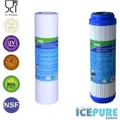 Alapure Wasserfilterset 2er Set halbjährlich GAC-Kohle- und Sedimentfilter 5 Mikrometer UV-sterilisiert