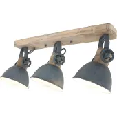 Licht-Erlebnisse Deckenstrahler 3-flammig E27 B: 59 cm Metall Holz Deckenlampe schwenkbar Deckenleuchte verstellbar