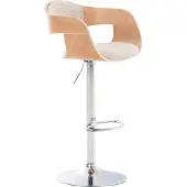 CLP Barhocker Kingston Stoff drehbar und stufenlos verstellbar | Farbe natur/creme