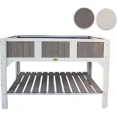 Habau Hochbeet Klara, zweifarbig, mit Folie und Ablage, 119 x 57 x 89 cm