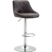 CLP Barhocker Lazio höhenverstellbar und 360 Grad drehbar | Farbe braun Gestell Farbe chrom