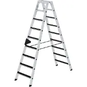 Proregal Stufen-Stehleiter beidseitig begehbar mit clip-step 2x9 Stufen