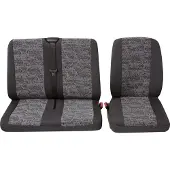 Petex Transporter Sitzbezüge für Einzel- und Doppelsitz (vorne) 2-teilig ohne Seitenairbag - Profi 3 in grau | Autositzbezüge / Schonbezüge von