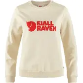Fjällräven Pullover Logo Hoodie Damen Chalk White Flame Orange-XS
