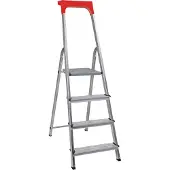 BRB-Lagertechnik Alu-Stufenleiter mit 4 Stufen, erreichbare Arbeitshöhe 2780 mm