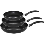 ELO Stahlwaren ELO Ducto Pfannenset Aluminium antihaftbeschichtet Induktion schwarz 3-teilig