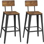 Vasagle Barhocker, 2er Set, Barstühle, Küchenstühle, mit Rückenlehne 078B01