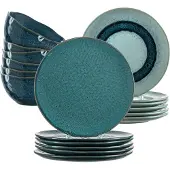 Leonardo Keramikgeschirr-Set Matera 18tlg. blau, 026053