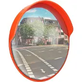 ECD-Germany Verkehrsspiegel mit schwenkbare Halterung, Ø 30cm, Rot, wetterfest