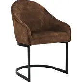 CLP Esszimmerstuhl Jarik Samtbezug Freischwinger-Gestell bis 140 kg belastbar coffee
