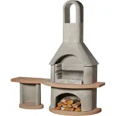 Buschbeck Gartengrillkamin Carmen mit Tisch grau-terrakotta 90077.000