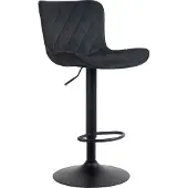 CLP Barhocker Emma höhenverstellbar und 360 drehbar | schwarz Farbe schwarz Material Samt
