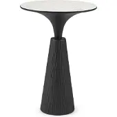 Natur24 Couchtisch Rondel 51 x 51 x 72,5 cm Stahl Marmor Schwarz Weiß