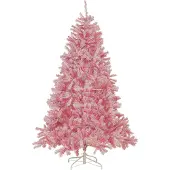Beliani Weihnachtsbaum 210 cm Rosa aus Kunststoff mit Ständer Weihnachtszeit Weihnachten Wohnzimmer Modern