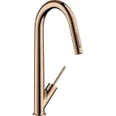 Hansgrohe Spültisch-Einhebelmischer 270 Axor Starck mit Ausziehbrause, polished red gold