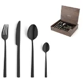 Amefa Metropole Black 1170 Besteckset 24-teilig im Holzbesteckkasten