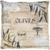 GO-DE Hockerauflage - Beige - 50 x 50 cm - Olive - mit Stehsaum