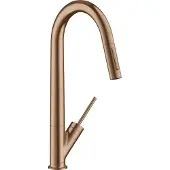 Hansgrohe Spültisch-Einhebelmischer 270 Axor Starck mit Ausziehbrause, brushed red gold