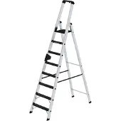 MUNK Günzburger Steigtechnik Stufen-Stehleiter 250 kg einseitig begehbar mit clip-step R13 8 Stufen - 042708