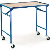 ROLLCART Faltbarer Tischwagen 1000x600mm Ladefläche mit Buchedekor