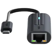 Rapoo UCA-1006, USB Typ-C, RJ-45, Männlich, Schwarz, 58 mm, 25 mm