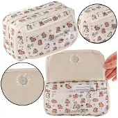 Leantoys Federmäppchen Schulset Capybara Weiß 21cm