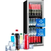 Klarstein Mini Kühlschrank mit Glastür, Mini-Kühlschrank für Zimmer, Getränkekühlschrank Klein mit Verstellbaren Ablagen, Kleiner Kühlschrank 171 Liter, Indoor/Outdoor Kühlschrank Leise