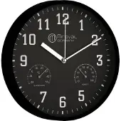 Miraval Wanduhr Thermometer Hygrometer 250 mm Küchenuhr Wohnzimmer Luftfeuchtigkeit Temperaturanzeige Analog Bürouhr Moderne Wanduhr