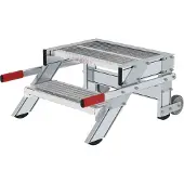 MUNK Günzburger Steigtechnik MUNK Arbeitspodest fahrbar Stahl-Gitterrost 600mm Stufenbreite 2 Stufen