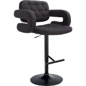 CLP Barhocker Dublin Stoff höhenverstellbar und drehbar | Farbe schwarz Gestell Farbe schwarz