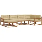 vidaXL Outdoor-Sofagarnitur 6 stk. Natur und Beige