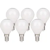 Näve Leuchten LED Leuchtmittel DAFFY mit E14 dimmbar LED Leuchtmittel DAFFY mit E14 dimmbar 6er-Set LED Leuchtmittel "DAFFY" H: 7,7cm warmweiß - E14, 4 Watt, 400 Lumen, Metall und Glas, weiß – dimmbar