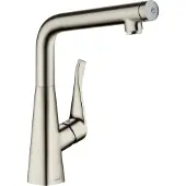 Hansgrohe Metris Spültischmischer Select Schwenkauslauf Edelstahl-Optik