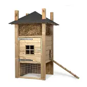 FATMOOSE Hühnerstall Henhouse Haven aus Holz mit Auslauf - 110x110x190 cm