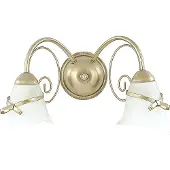 Licht-Erlebnisse Wandlampe Floral KOKARDA Gold Glas Metall 2-flammig E14 Wandleuchte Wohnzimmer Schlafzimmer Flur