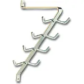 Nobrand Garderobenarm Naunet mit 4 Doppelhaken, Aluminium silber eloxiert