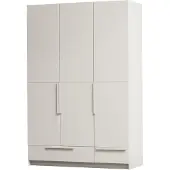 Woood Pure Kleiderschrank Schrankwand Aus Kiefer, 3-Türig, Beige