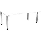 Geramöbel Schreibtisch rechts weiß/weißalu 4-Fuß Flex, BxT: 1800x800/1000mm