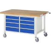 RAU Fahrbare Werkbank 8477, B1500xT900xH880mm, 8x Schublade-TA