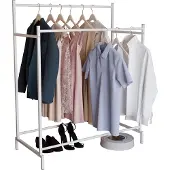 VCM Metall Kleiderschrank | offener Schrank | begehbarer | Kleiderständer| Maße ca. H. 136 x B. 103 x T. 52 cm- Labol L