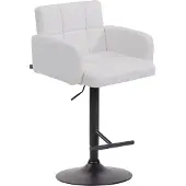 CLP Barhocker Los Angeles höhenverstellbar und drehbar | Farbe weiß Gestell Farbe schwarz