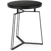 Natur24 Beistelltisch Zaira 40 x 40 x 50 cm Stahl Glas Schwarz