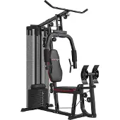 Welikera Heim-Fitnessstation mit 45 kg Gewichtsblöcken, Hochseilzug, Bruststation, Beinpresse für vielseitiges Training