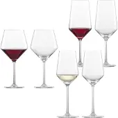 Zwiesel Glas Gläser-Set "Rot- und Weißweingläser Pure 6er Set transparent" Spülmaschinengeeignet