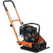 Vevor Benzin Rüttelplatte, 6,5 PS (196 CC) Motor, 5600 U/min Vibrationsstampfer, 10,5 kN Verdichtungsdruck, 510x370 mm Platte, Handgeführter Rüttler für Pflasterarbeiten, Asphalt & Fundamente
